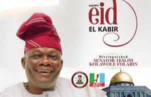 Eid-ul-Adhan: Folarin Greets Muslim Ummah, Calls for Fervent Prayers Against Insecurity