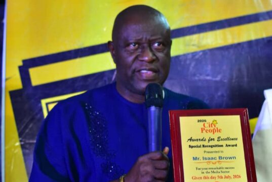Folarin Salutes Isaac Brown’s Well-Deserved City People Honour